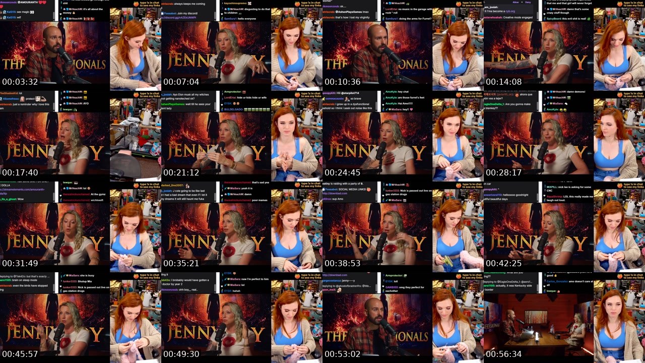 Contact-sheet preview of Amouranth's Kick recording