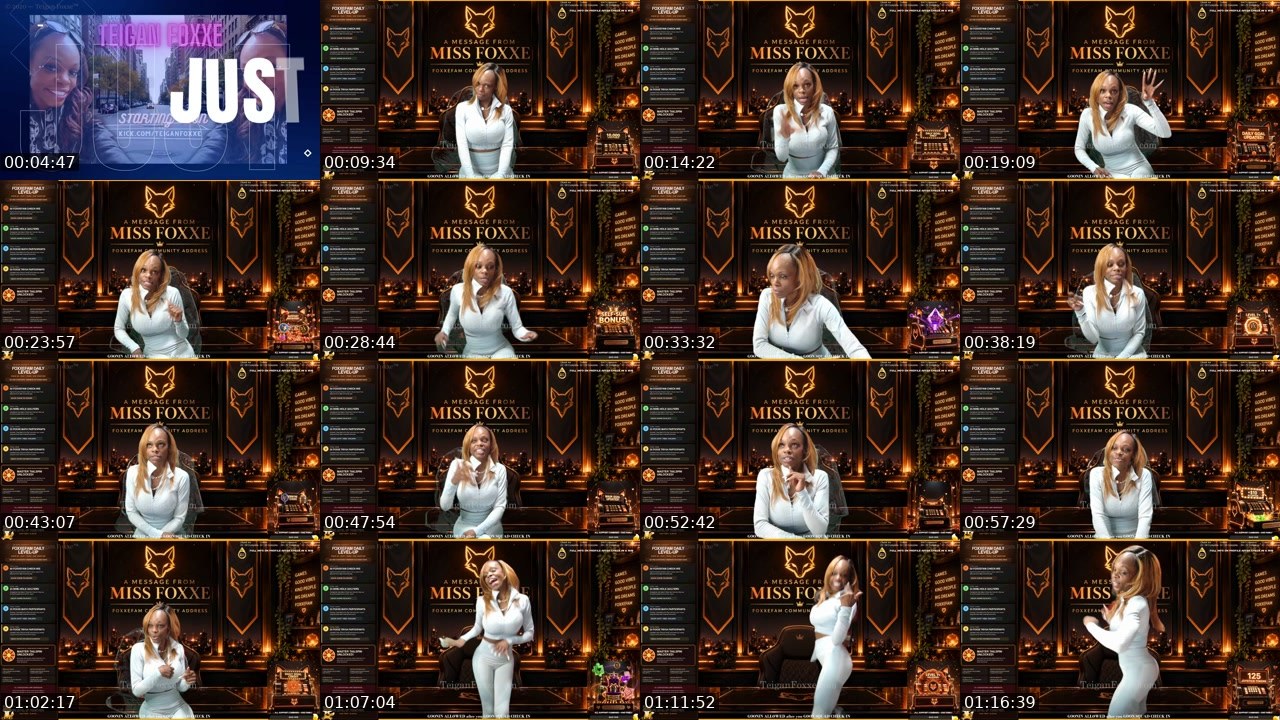 Contact-sheet preview of TeiganFoxxe's Kick recording