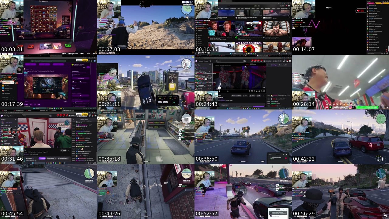Contact-sheet preview of xQc's Kick recording