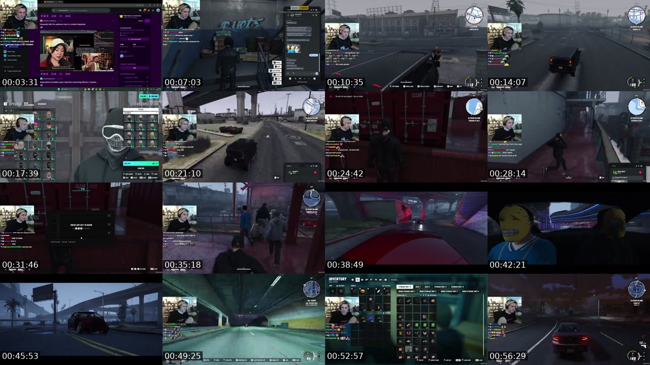 Contact-sheet preview of xQc's Kick recording