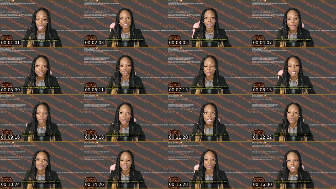 Contact-sheet preview of TeiganFoxxe's Kick recording