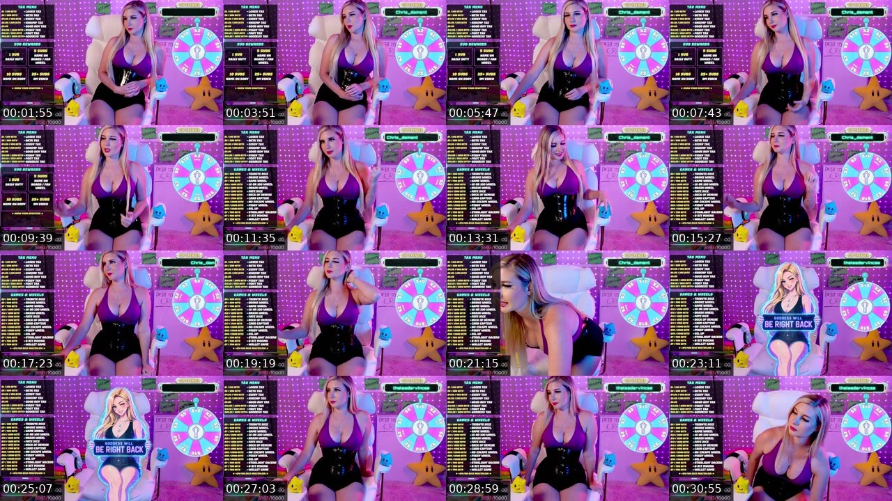 Contact-sheet preview of TaylorStarlight's Kick recording