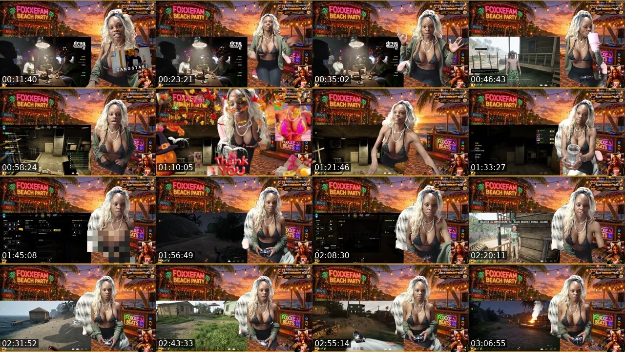 Contact-sheet preview of TeiganFoxxe's Kick recording