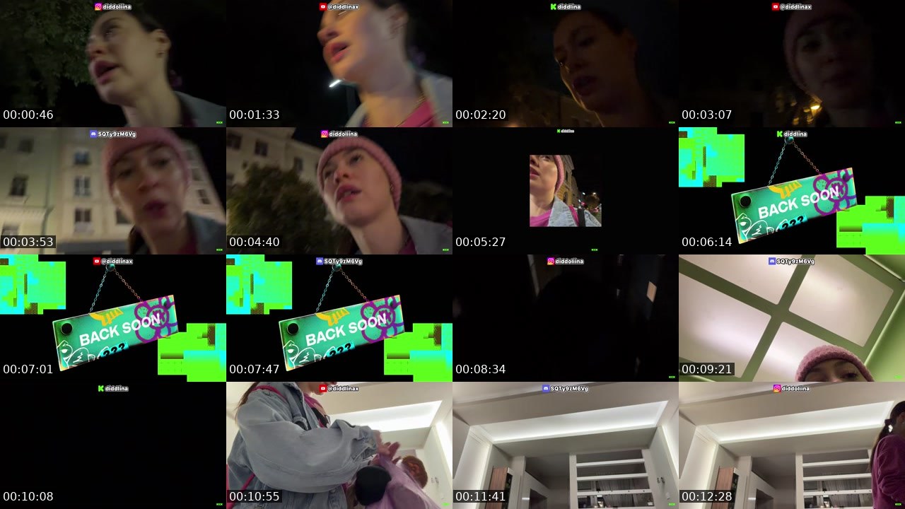 Contact-sheet preview of diddlina's Kick recording