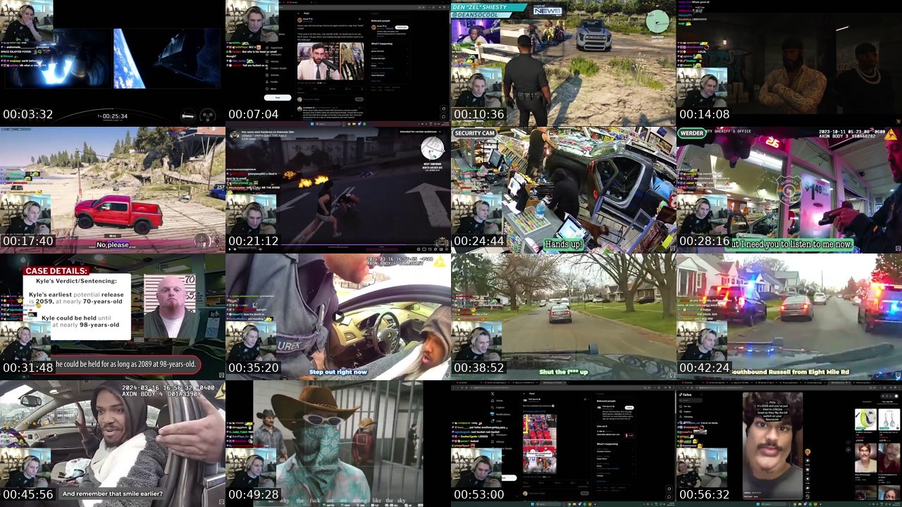 Contact-sheet preview of xQc's Kick recording
