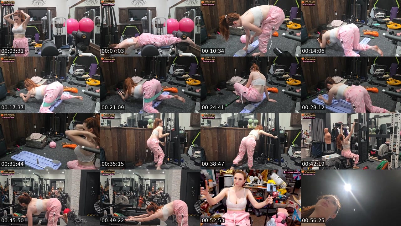 Contact-sheet preview of Amouranth's Kick recording