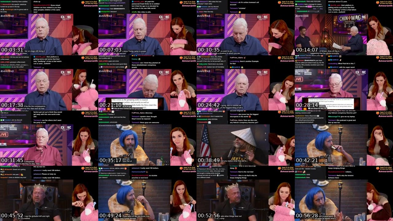 Contact-sheet preview of Amouranth's Kick recording