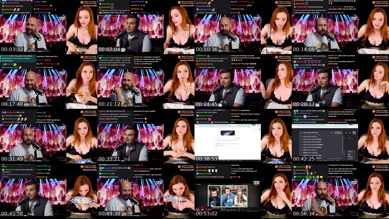 Contact-sheet preview of Amouranth's Kick recording