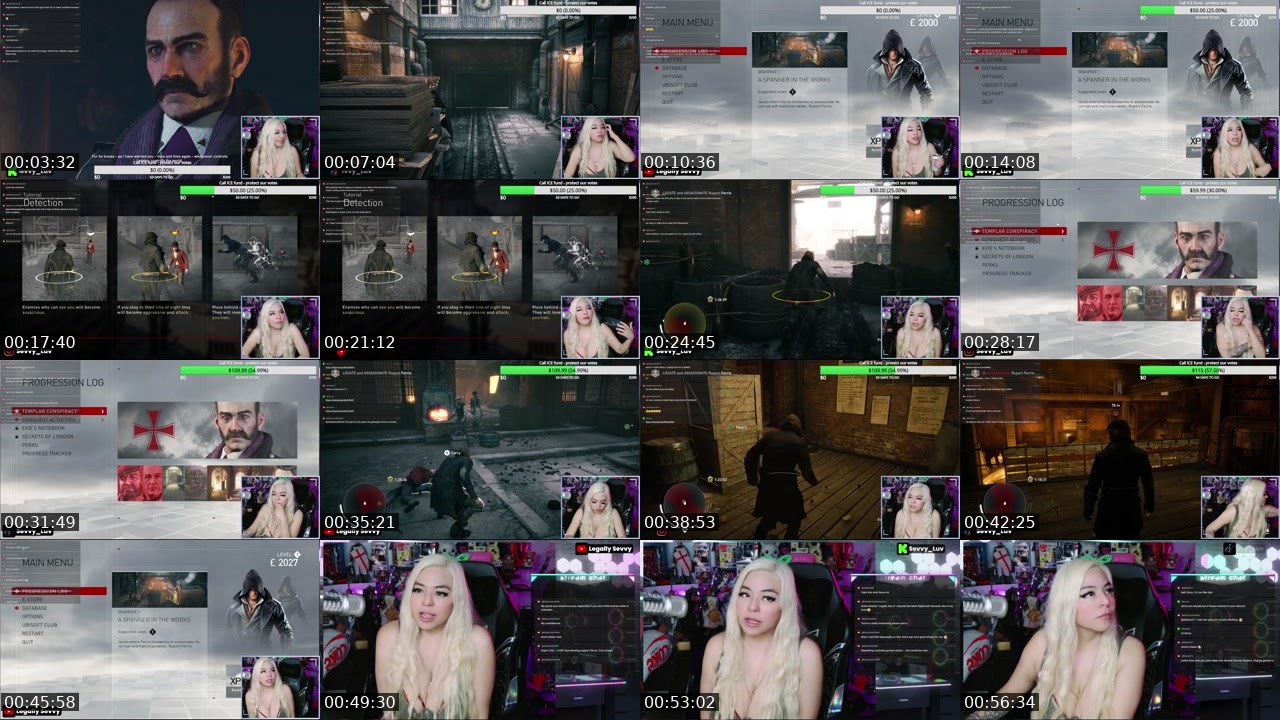 Contact-sheet preview of Sevvy_Luv's Kick recording