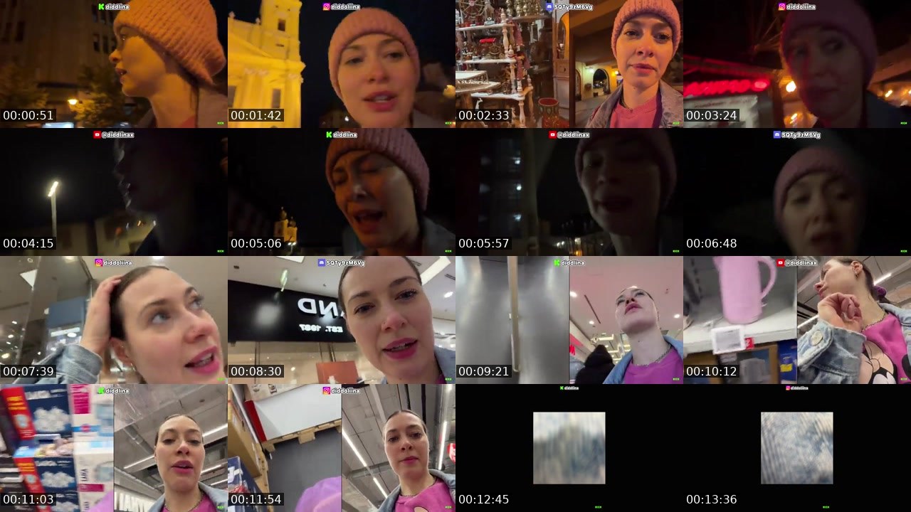 Contact-sheet preview of diddlina's Kick recording