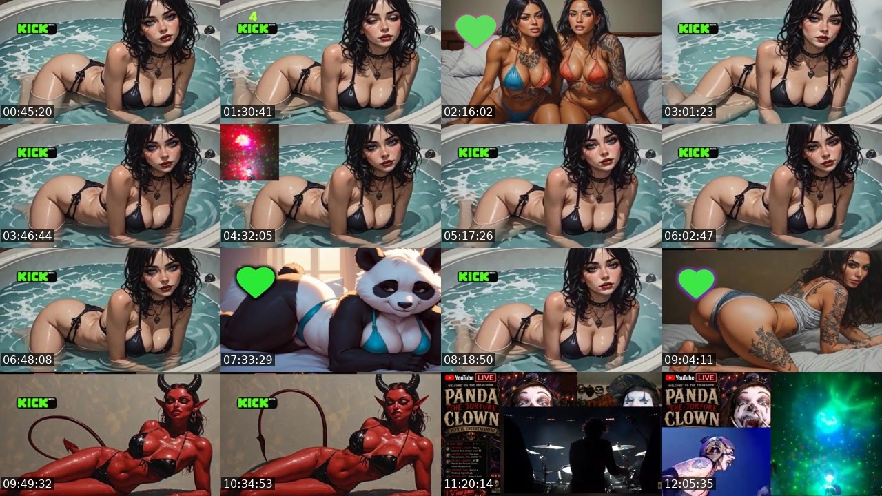 Contact-sheet preview of PandaTheTortureClown's Kick recording
