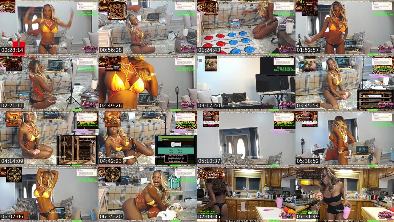 Contact-sheet preview of TeiganFoxxe's Kick recording