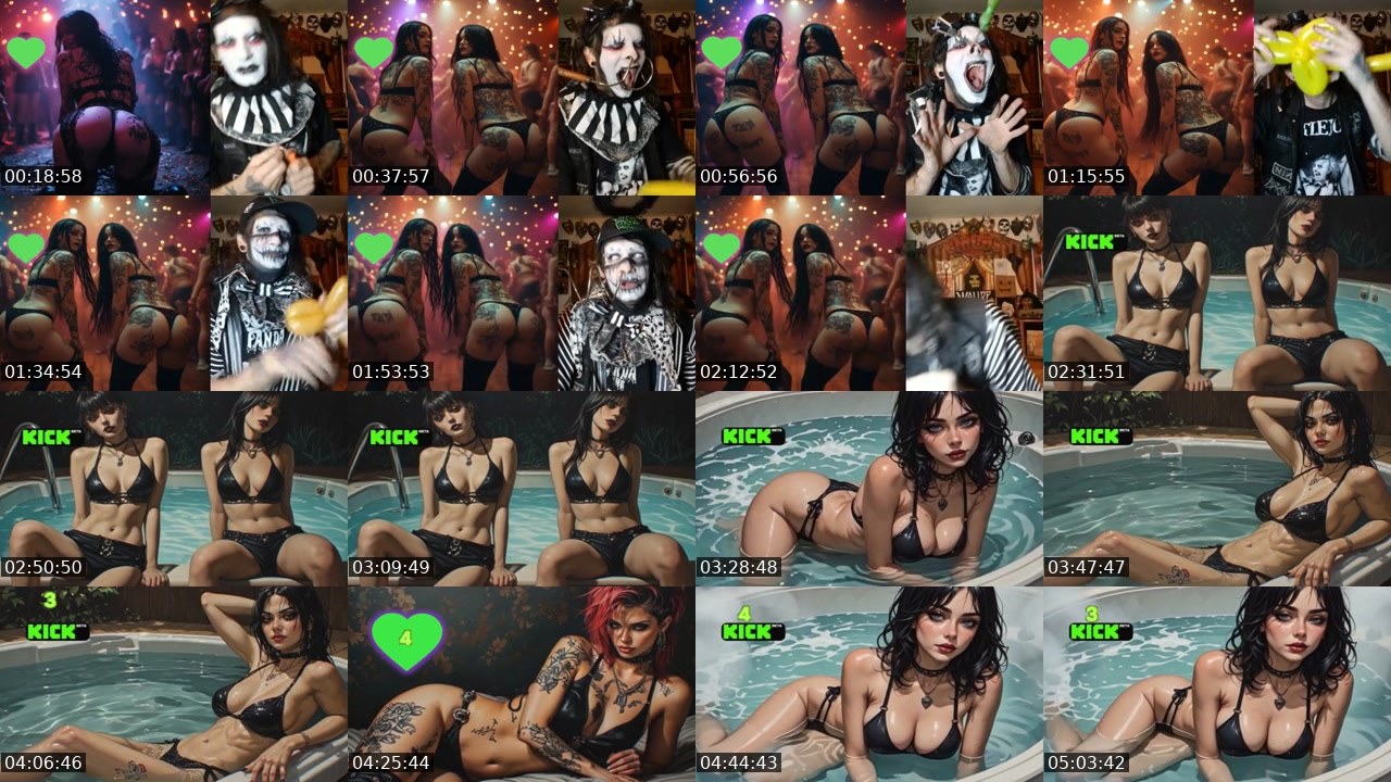 Contact-sheet preview of PandaTheTortureClown's Kick recording