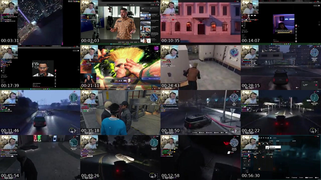 Contact-sheet preview of xQc's Kick recording