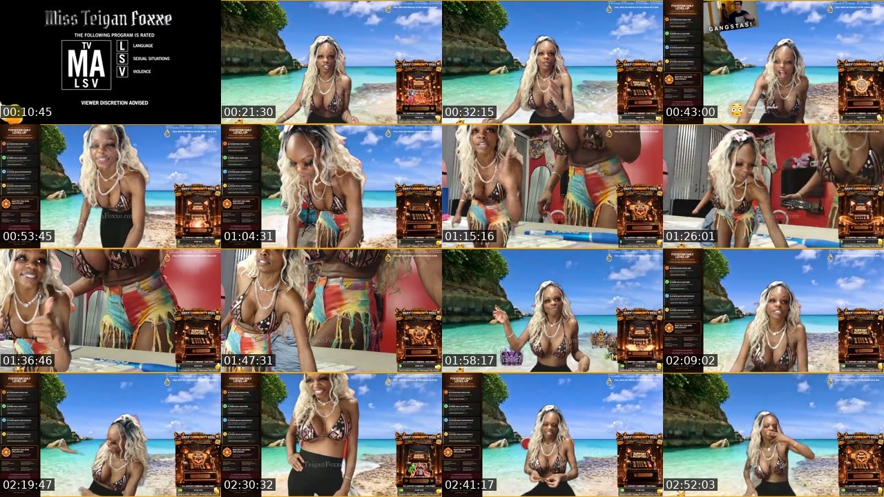 Contact-sheet preview of TeiganFoxxe's Kick recording