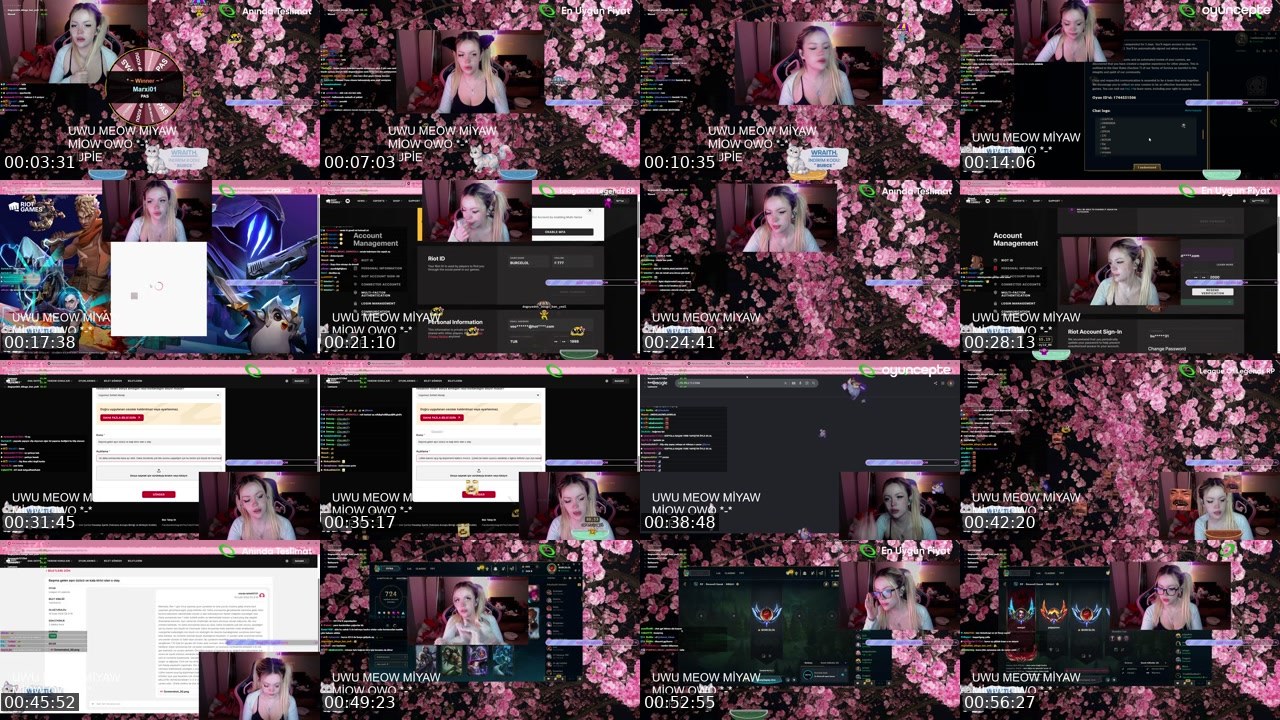 Contact-sheet preview of burce's Kick recording