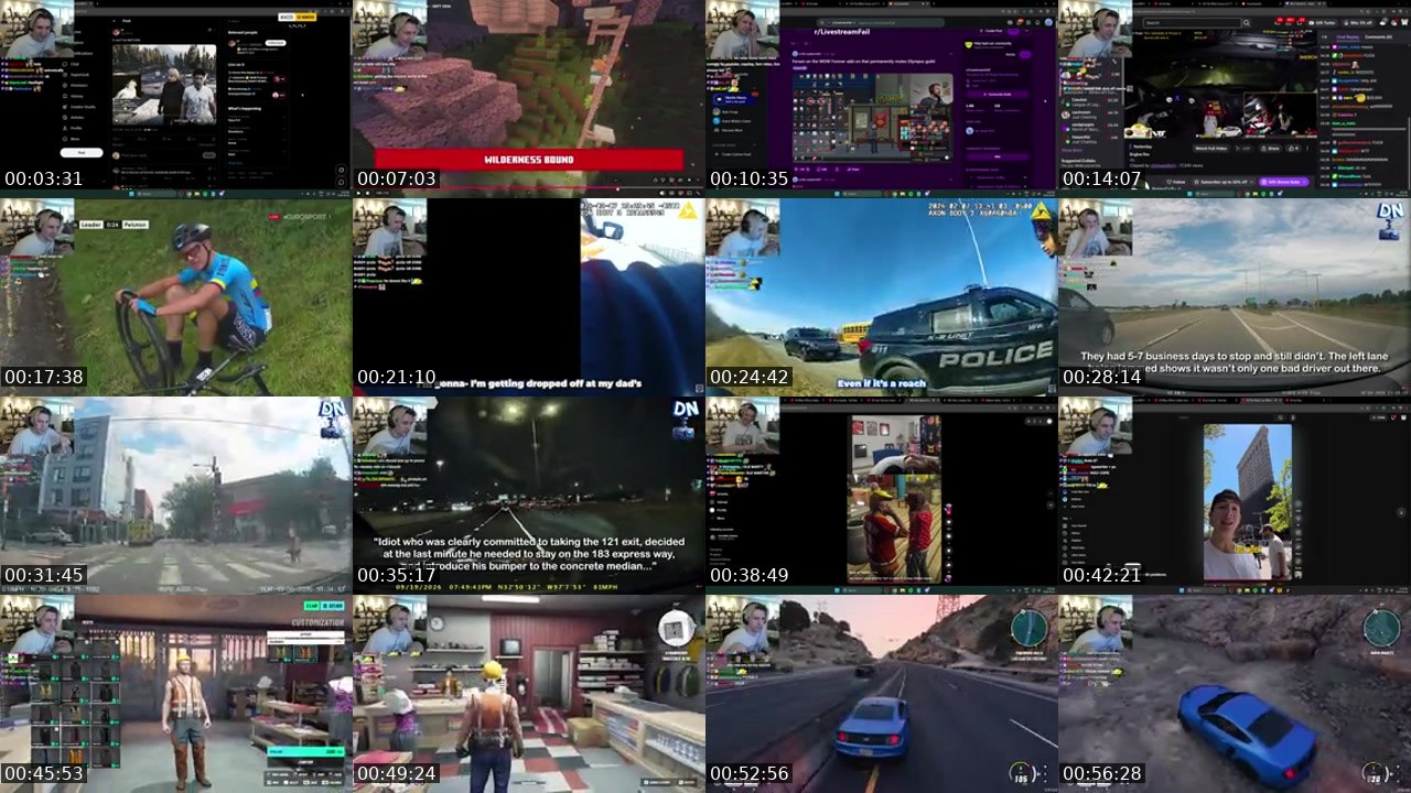 Contact-sheet preview of xQc's Kick recording