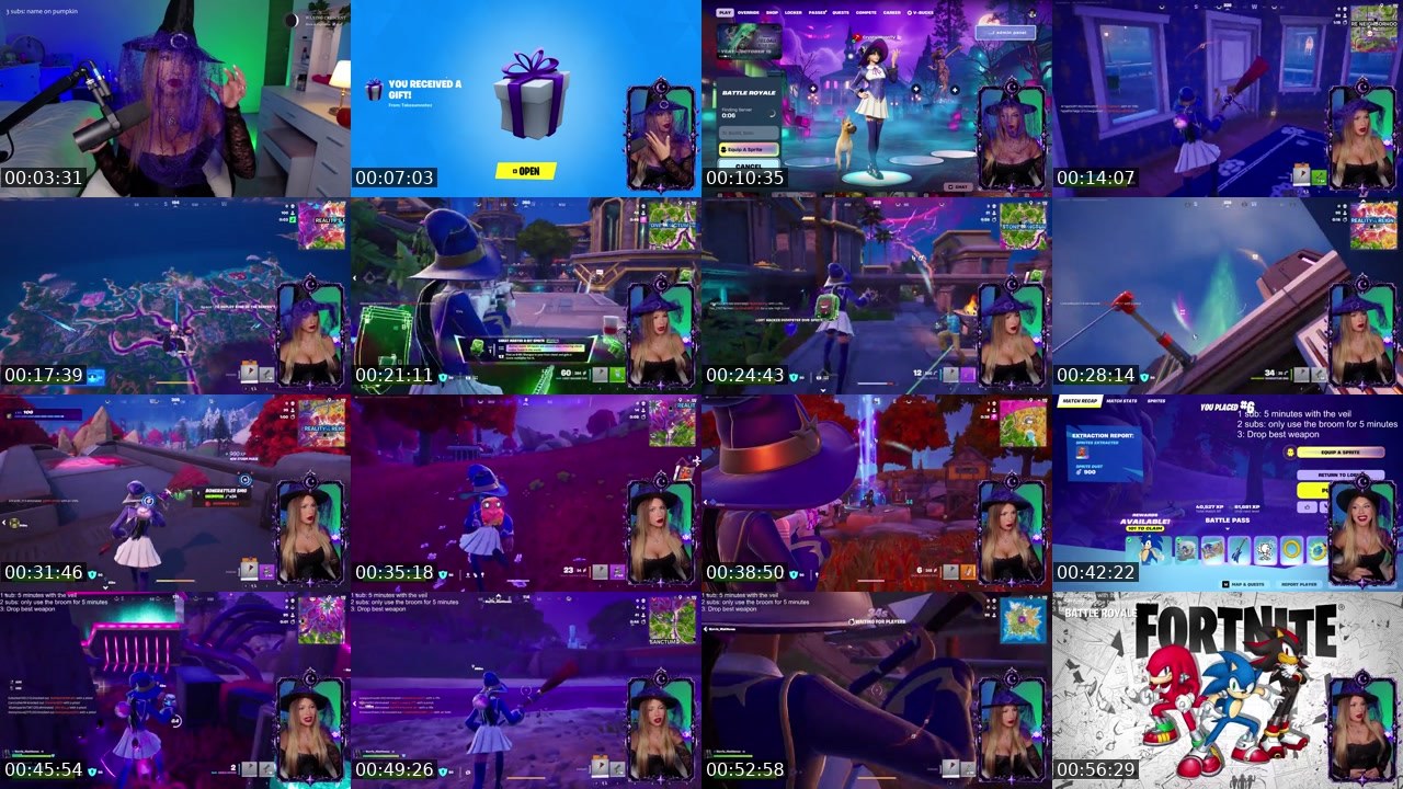 Contact-sheet preview of CrystalMoonTV's Kick recording
