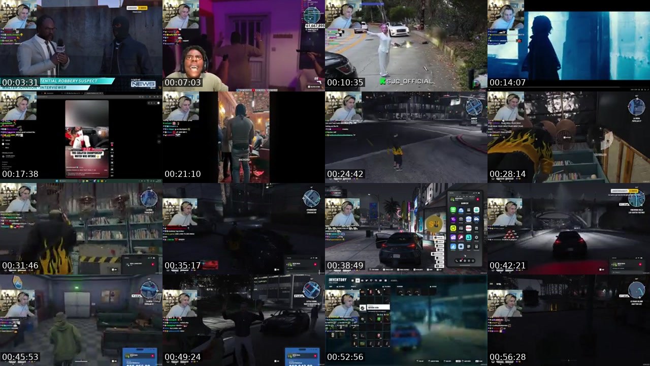 Contact-sheet preview of xQc's Kick recording