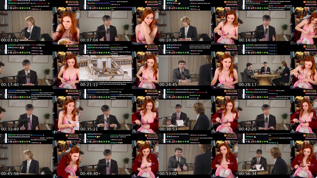 Contact-sheet preview of Amouranth's Kick recording