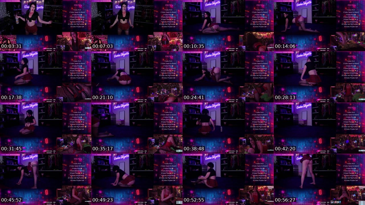Contact-sheet preview of DavinaFayette's Kick recording