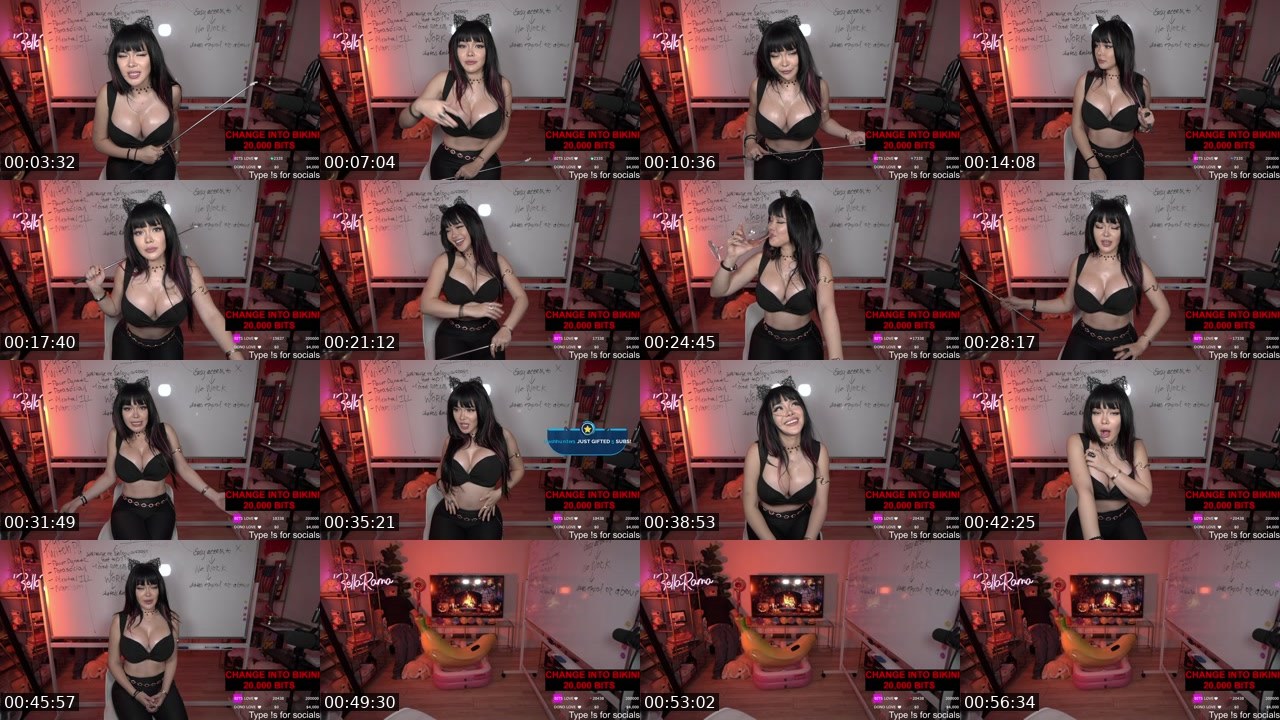 Contact-sheet preview of bellaramatv's Kick recording