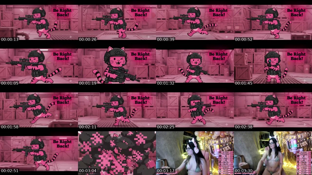 Contact-sheet preview of PixelKat's Kick recording