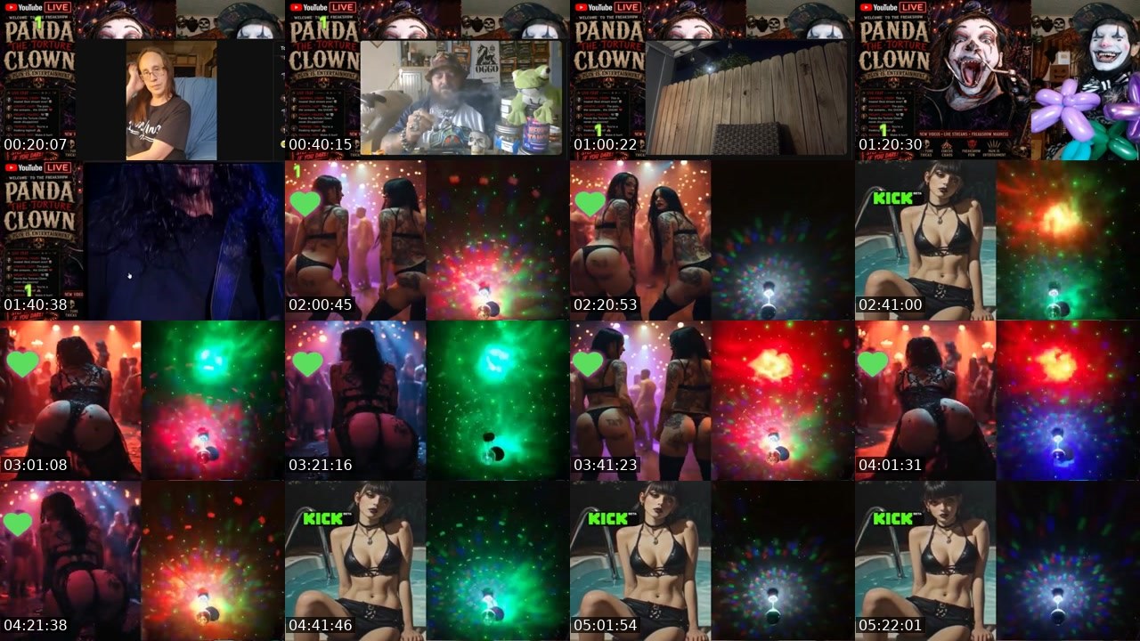 Contact-sheet preview of PandaTheTortureClown's Kick recording