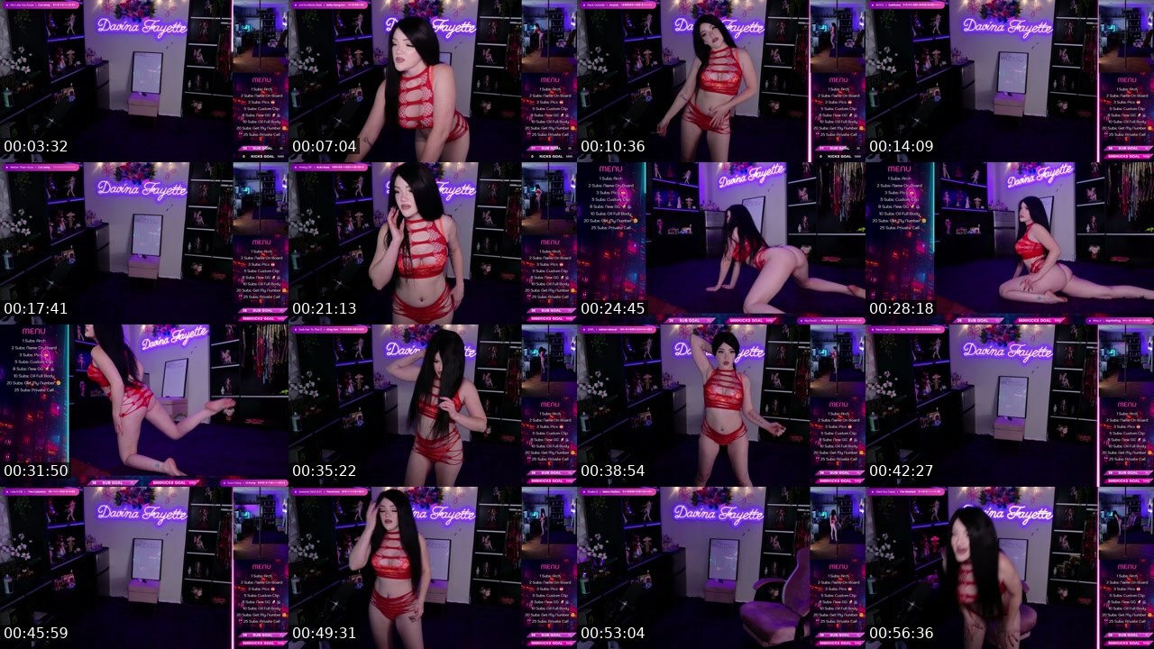Contact-sheet preview of DavinaFayette's Kick recording