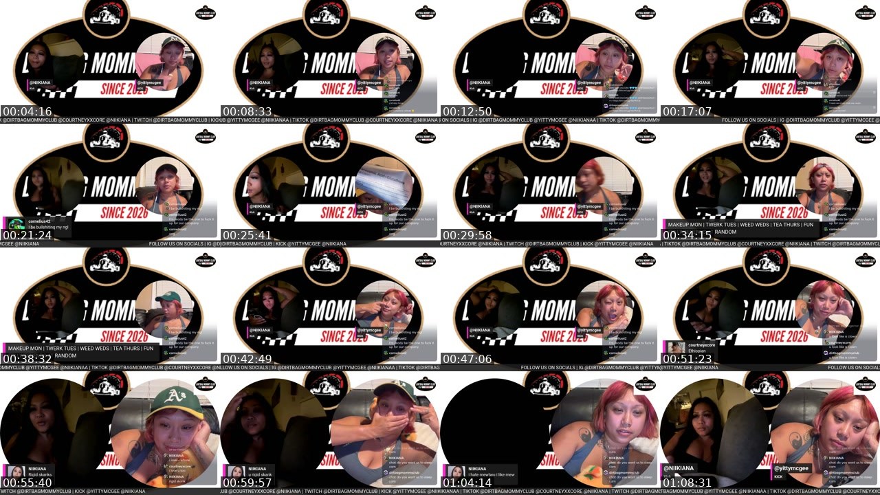 Contact-sheet preview of yittymcgee's Kick recording