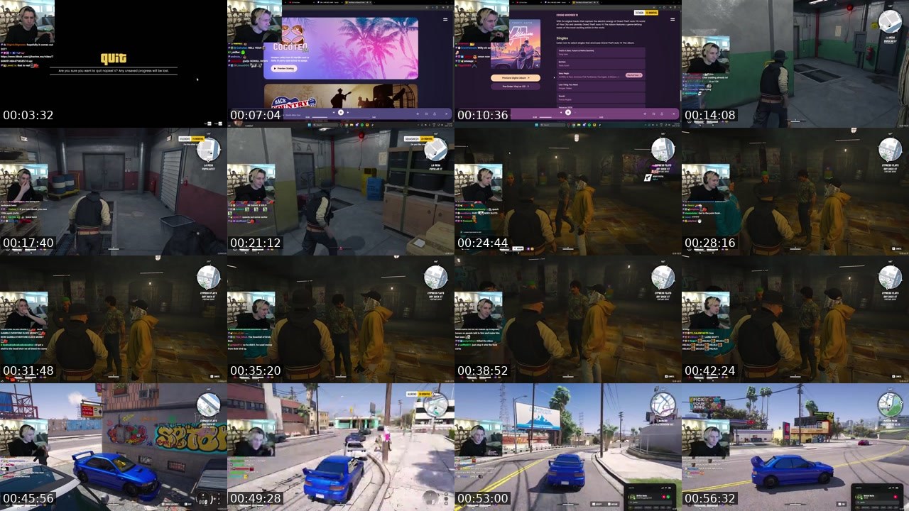 Contact-sheet preview of xQc's Kick recording