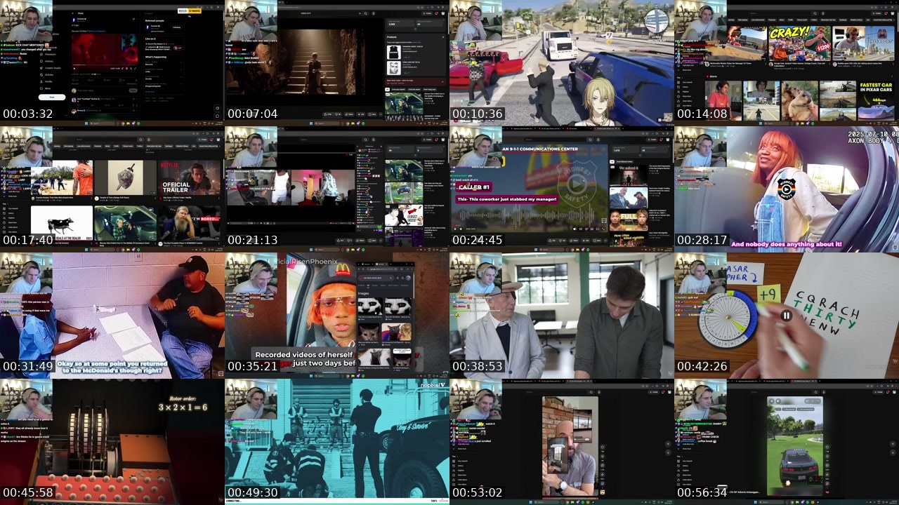 Contact-sheet preview of xQc's Kick recording