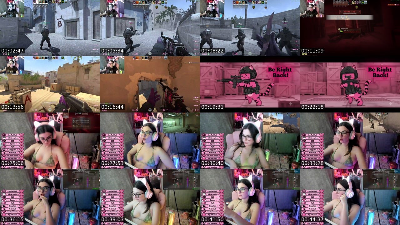 Contact-sheet preview of PixelKat's Kick recording