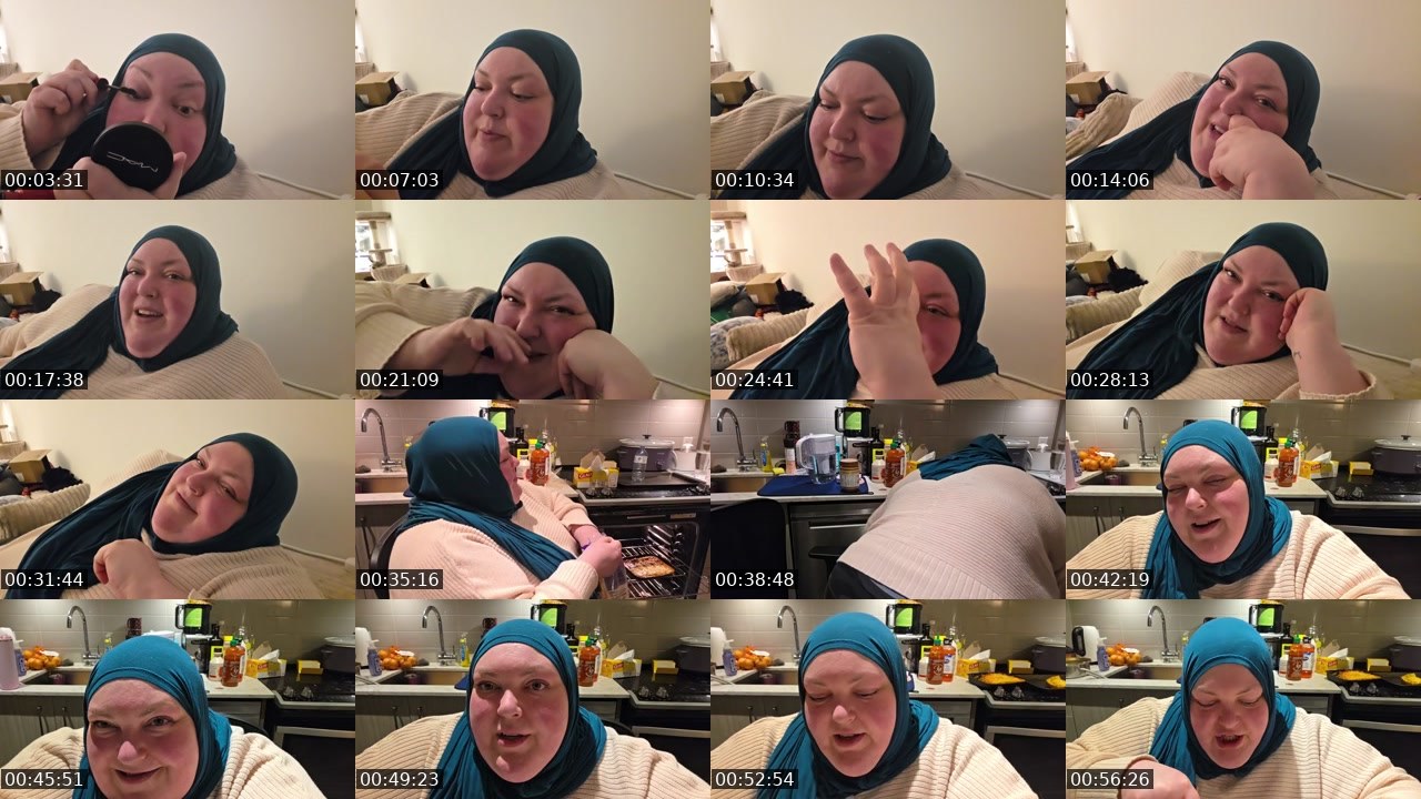 Contact-sheet preview of foodiebeautykick's Kick recording