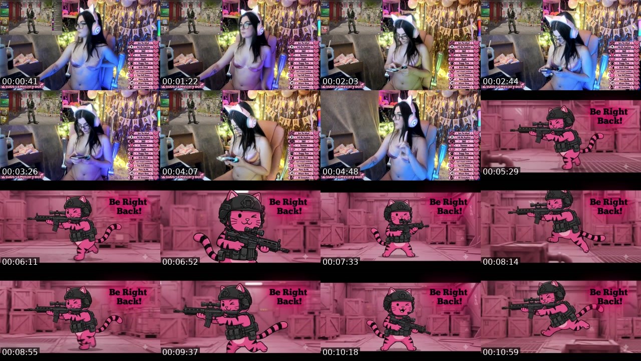 Contact-sheet preview of PixelKat's Kick recording