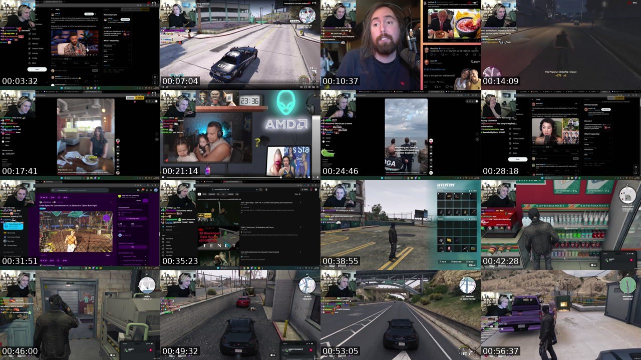 Contact-sheet preview of xQc's Kick recording
