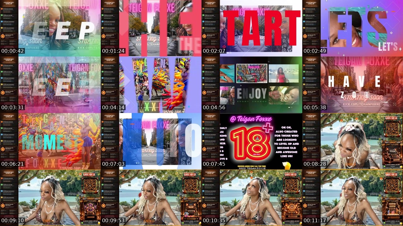 Contact-sheet preview of TeiganFoxxe's Kick recording